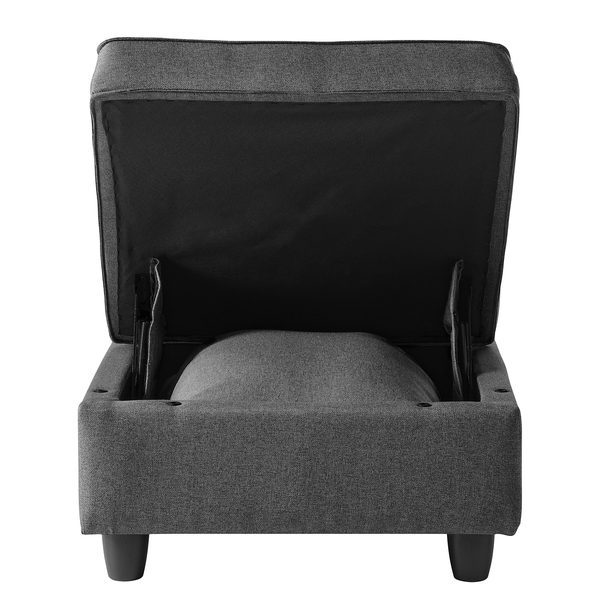 Hocker Lavara - Webstoff - Dunkelgrau
