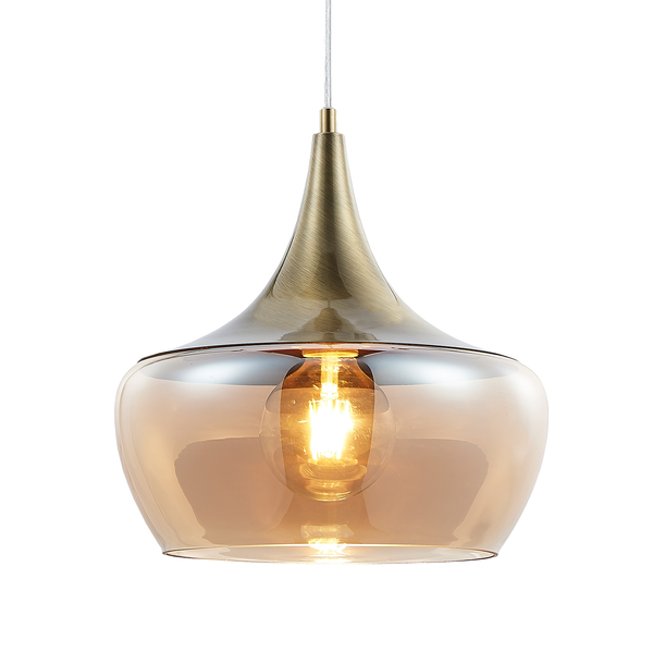 Pendelleuchte Arola - Glas / Eisen - 1-flammig - Champagner