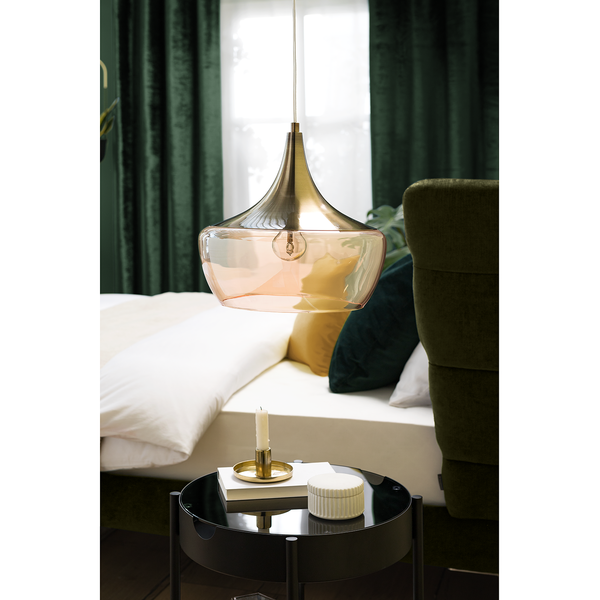 Pendelleuchte Arola - Glas / Eisen - 1-flammig - Champagner