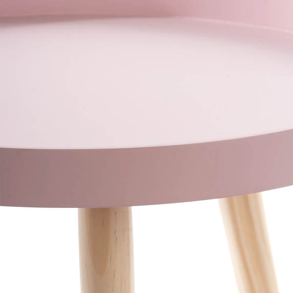 Beistelltisch Cuto - Kiefer teilmassiv - Rosa / Kiefer