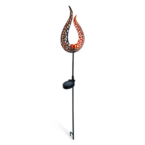LED-Solar Erdspieß Flamme - Stahl  - 1-flammig