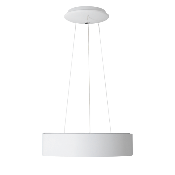 LED-Pendelleuchte Carla - Acrylglas / Edelstahl - 1-flammig - Weiß - Durchmesser: 45 cm
