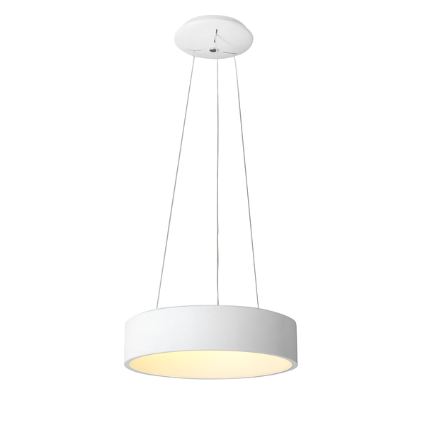 LED-Pendelleuchte Carla - Acrylglas / Edelstahl - 1-flammig - Weiß - Durchmesser: 45 cm