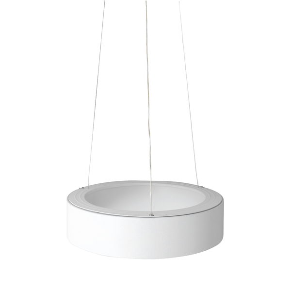 LED-Pendelleuchte Carla - Acrylglas / Edelstahl - 1-flammig - Weiß - Durchmesser: 45 cm