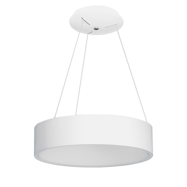 LED-Pendelleuchte Carla - Acrylglas / Edelstahl - 1-flammig - Weiß - Durchmesser: 45 cm