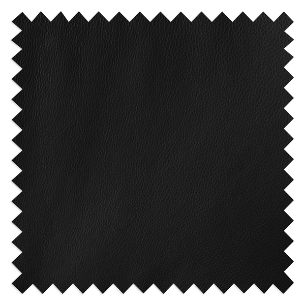 Polsterhocker ANDERSON - Echtleder Neka: Schwarz - Schwarz - Walnuss
