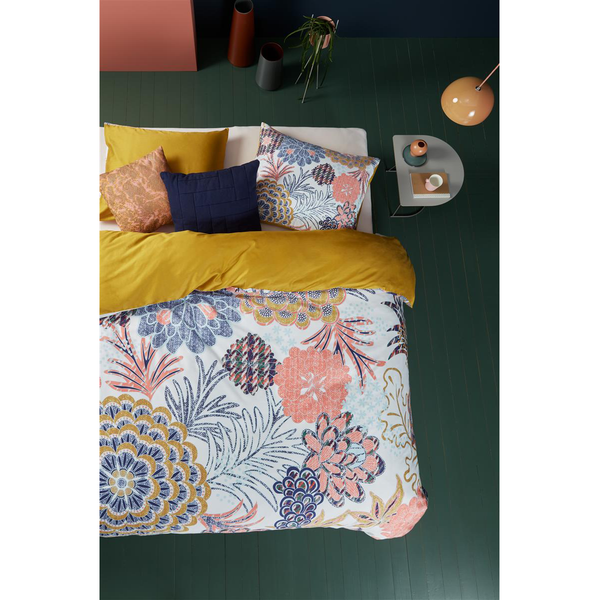 Mako-Satin-Bettwäsche Layered Bloom - Baumwollstoff - Mehrfarbig - 260 x 200/220 cm + 2 Kissen 70 x 60 cm