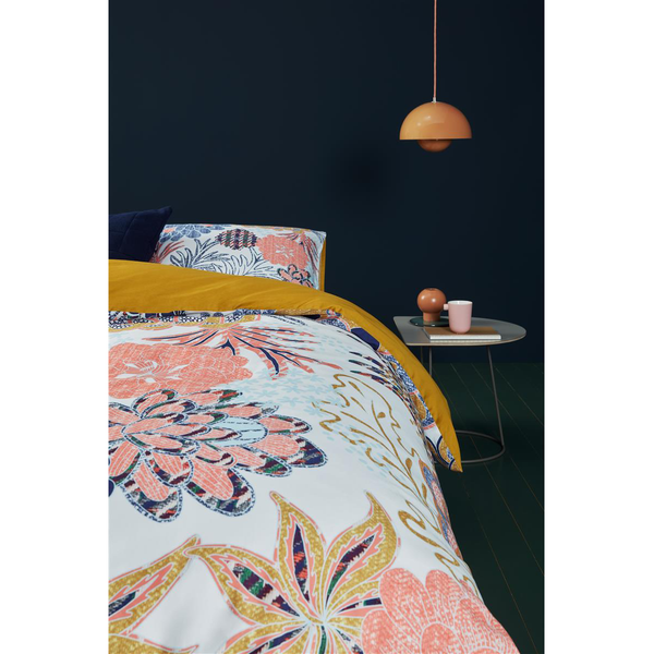 Mako-Satin-Bettwäsche Layered Bloom - Baumwollstoff - Mehrfarbig - 260 x 200/220 cm + 2 Kissen 70 x 60 cm