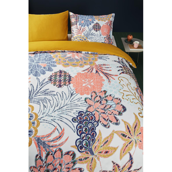 Mako-Satin-Bettwäsche Layered Bloom - Baumwollstoff - Mehrfarbig - 260 x 200/220 cm + 2 Kissen 70 x 60 cm