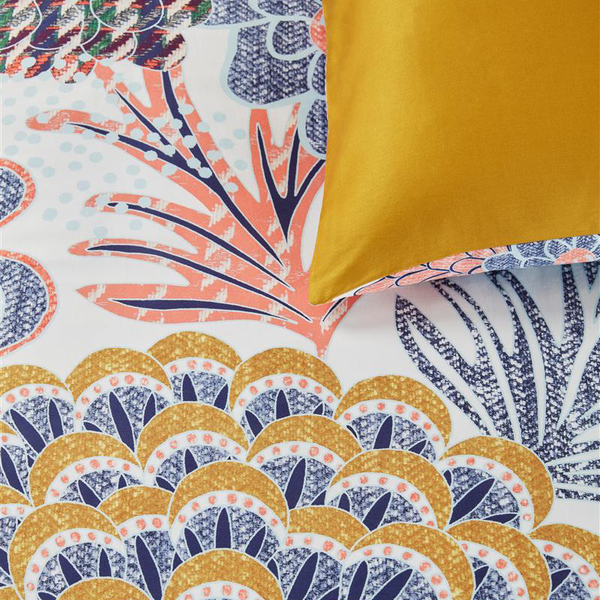 Mako-Satin-Bettwäsche Layered Bloom - Baumwollstoff - Mehrfarbig - 260 x 200/220 cm + 2 Kissen 70 x 60 cm