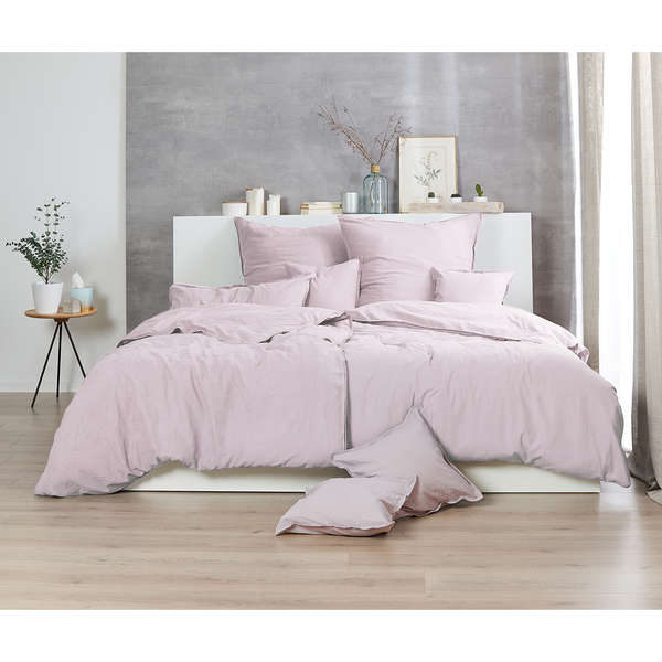 Renforce-Bettwäsche Stonewashed Pure - Baumwolle - 135 x 200 cm + Kissen 80 x 80 cm