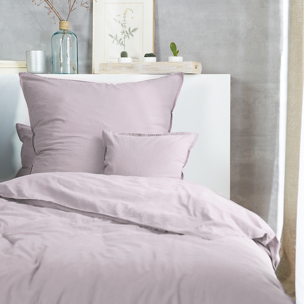 Renforce-Bettwäsche Stonewashed Pure - Baumwolle - 135 x 200 cm + Kissen 80 x 80 cm