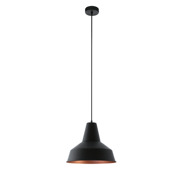 Pendelleuchte Somerton I - Stahl   - 1-flammig - Schwarz / Kupfer - Durchmesser: 35 cm