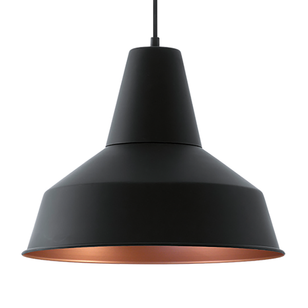 Pendelleuchte Somerton I - Stahl   - 1-flammig - Schwarz / Kupfer - Durchmesser: 35 cm
