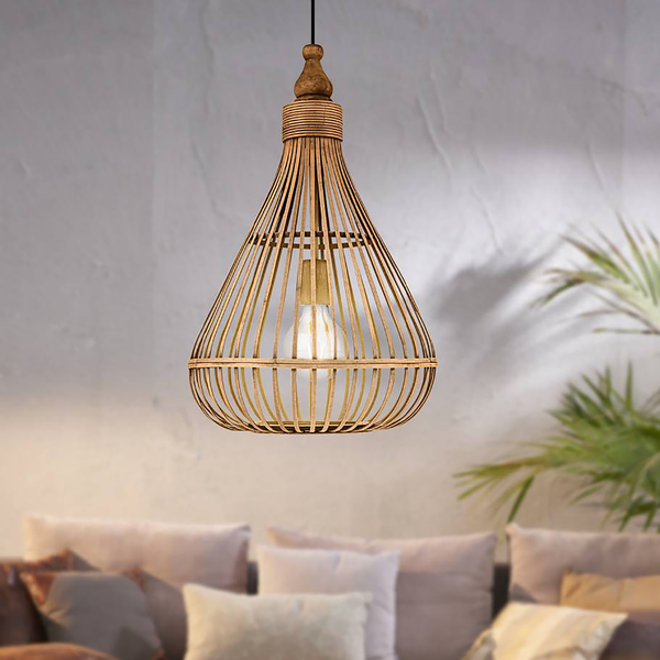Pendelleuchte Amsfield II - Massivholz Bambus - 1-flammig