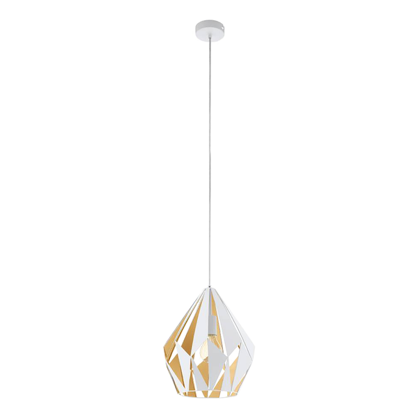 Pendelleuchte Carlton I - Stahl  - 1-flammig - Weiß / Gold - Durchmesser: 31 cm