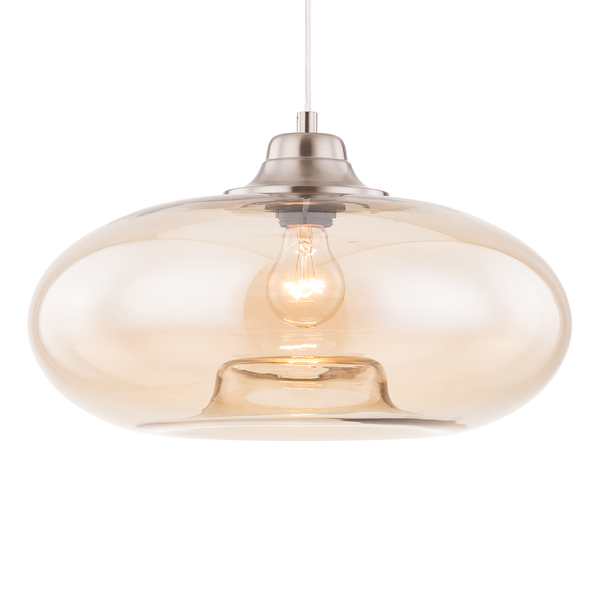 Pendelleuchte Lawrence II - Sicherheitsglas / Eisen - 1-flammig - Champagner