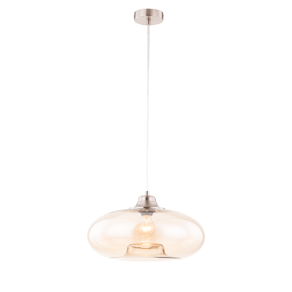 Pendelleuchte Lawrence II - Sicherheitsglas / Eisen - 1-flammig - Champagner