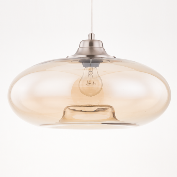 Pendelleuchte Lawrence II - Sicherheitsglas / Eisen - 1-flammig - Champagner