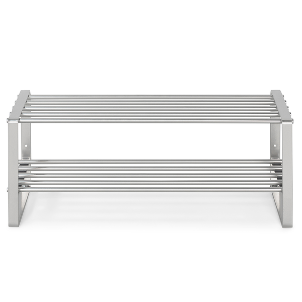 Schuhregal Welbeck mit 2 Ablagen - Stahl - Silber