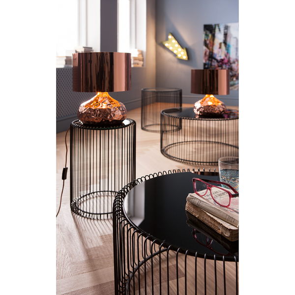 Couchtisch Wire (2er-Set) - Glas / Stahl - Schwarz