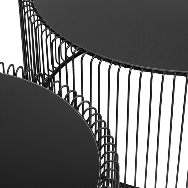 Couchtisch Wire (2er-Set) - Glas / Stahl - Schwarz