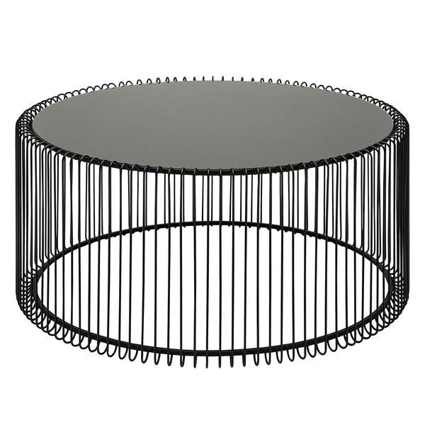 Couchtisch Wire (2er-Set) - Glas / Stahl - Schwarz