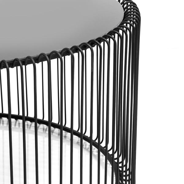 Couchtisch Wire (2er-Set) - Glas / Stahl - Schwarz