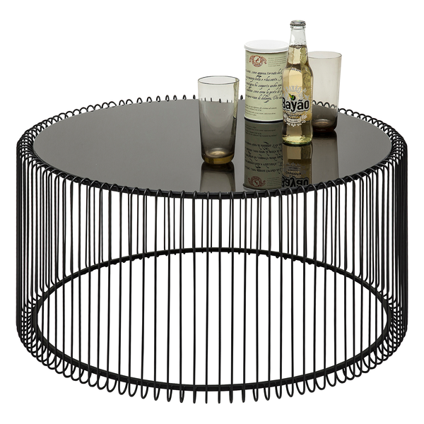 Couchtisch Wire (2er-Set) - Glas / Stahl - Schwarz