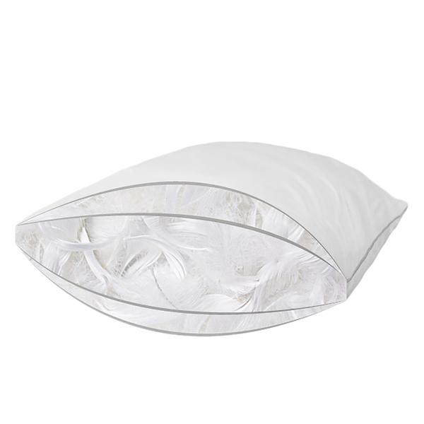 Dreikammerkissen Lola - Daunen / Federn - Weiß - 80 x 80 cm