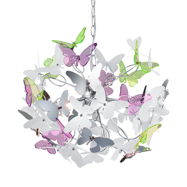Pendelleuchte Butterfly - Acrylglas / Eisen - 4-flammig