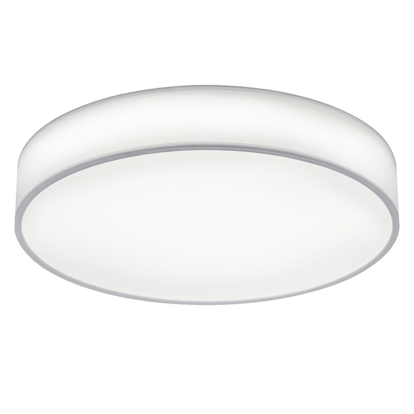 LED-Deckenleuchte Lugano - Baumwollstoff - 1-flammig - Weiß - Durchmesser: 60 cm