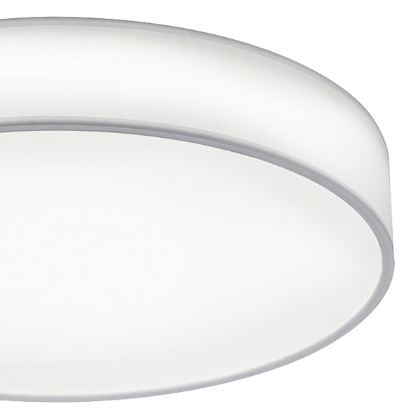 LED-Deckenleuchte Lugano - Baumwollstoff - 1-flammig - Weiß - Durchmesser: 60 cm