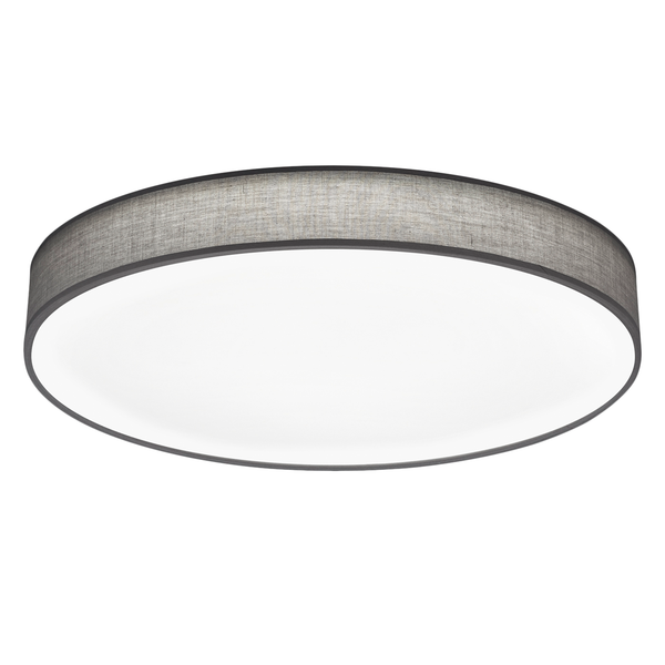 LED-Deckenleuchte Lugano - Baumwollstoff - 1-flammig - Fango - Durchmesser: 75 cm