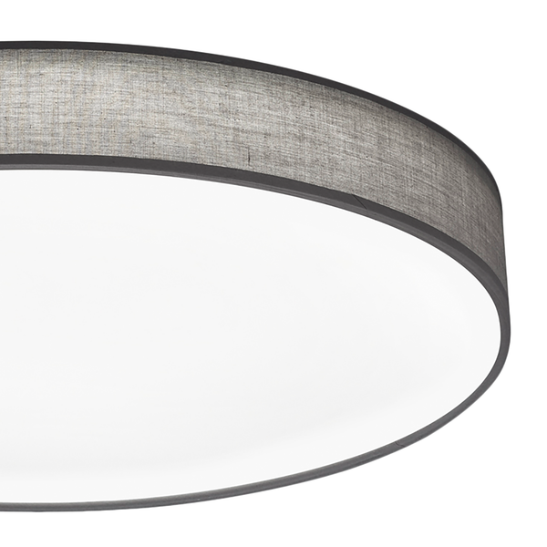 LED-Deckenleuchte Lugano - Baumwollstoff - 1-flammig - Fango - Durchmesser: 75 cm