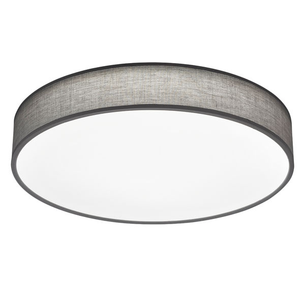 LED-Deckenleuchte Lugano - Baumwollstoff - 1-flammig - Fango - Durchmesser: 60 cm