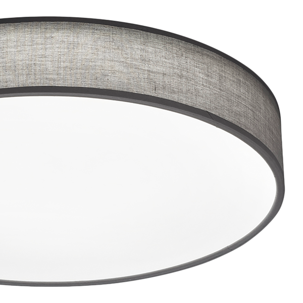 LED-Deckenleuchte Lugano - Baumwollstoff - 1-flammig - Fango - Durchmesser: 60 cm
