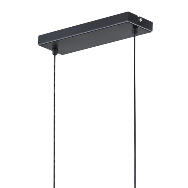Pendelleuchte Tommy - Baumwollstoff / Eisen - 4-flammig - Schwarz / Messing