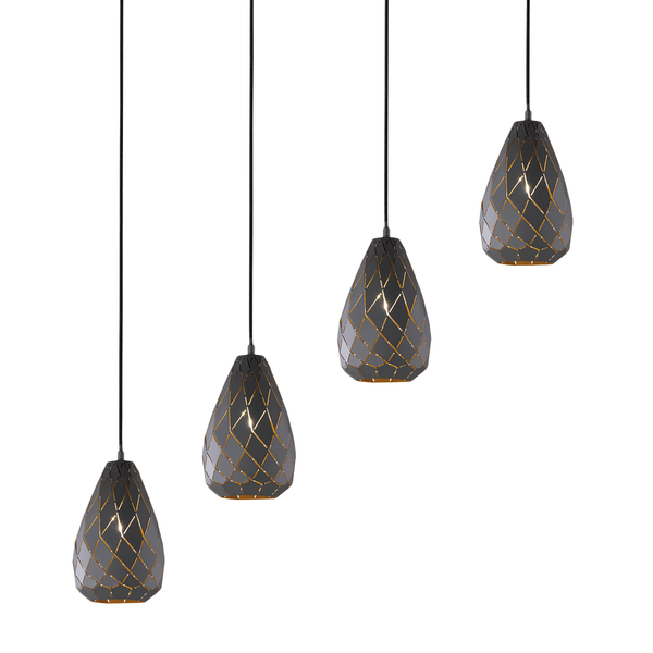 Pendelleuchte Onyx III - Eisen - 4-flammig