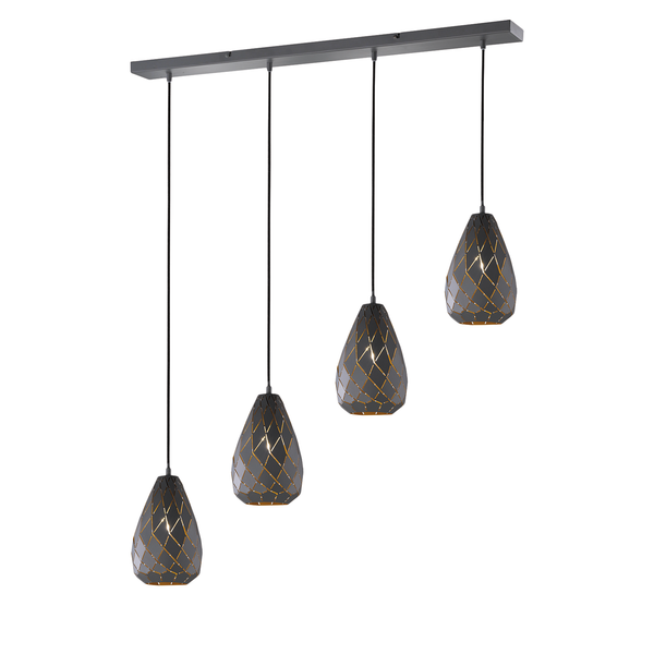 Pendelleuchte Onyx III - Eisen - 4-flammig