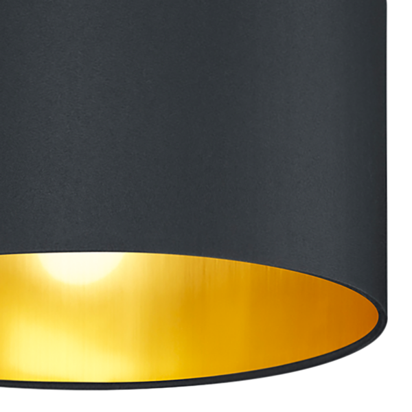 Deckenleuchte Hostel - Baumwollstoff / Eisen - 2-flammig - Schwarz / Messing