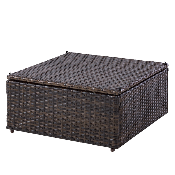Loungehocker Paradise Lounge - Polyrattan / Polyester - Braun / Beige