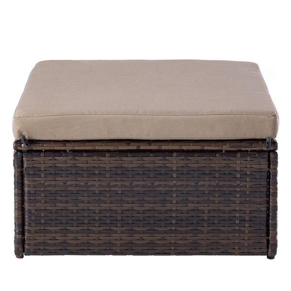Loungehocker Paradise Lounge - Polyrattan / Polyester - Braun / Beige
