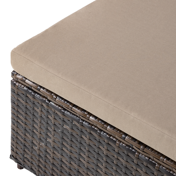 Loungehocker Paradise Lounge - Polyrattan / Polyester - Braun / Beige
