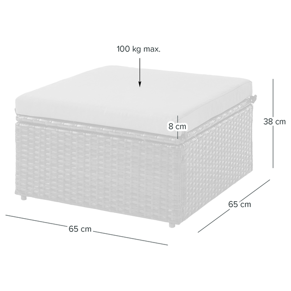 Loungehocker Paradise Lounge - Polyrattan / Polyester - Braun / Beige