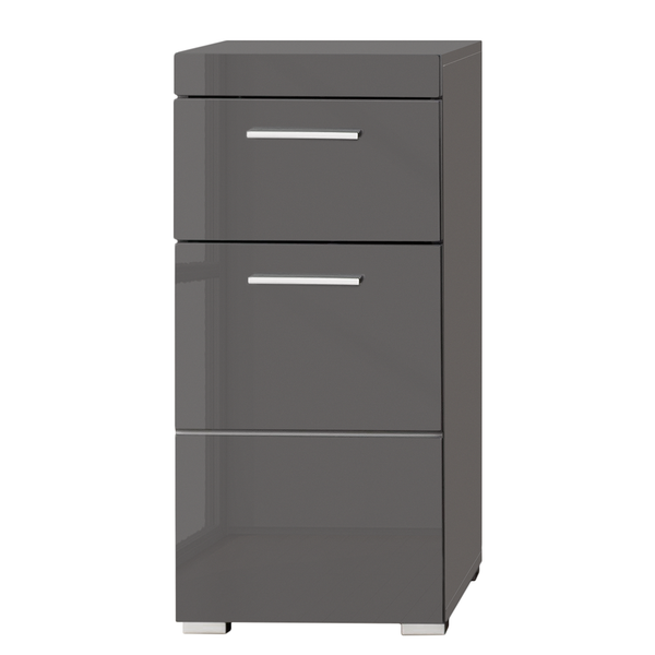 Unterschrank Amanda - Hochglanz Grau - Breite: 37 cm