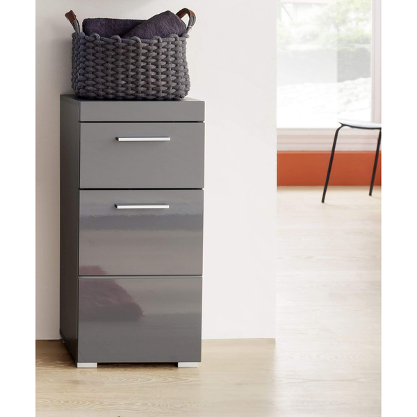 Unterschrank Amanda - Hochglanz Grau - Breite: 37 cm