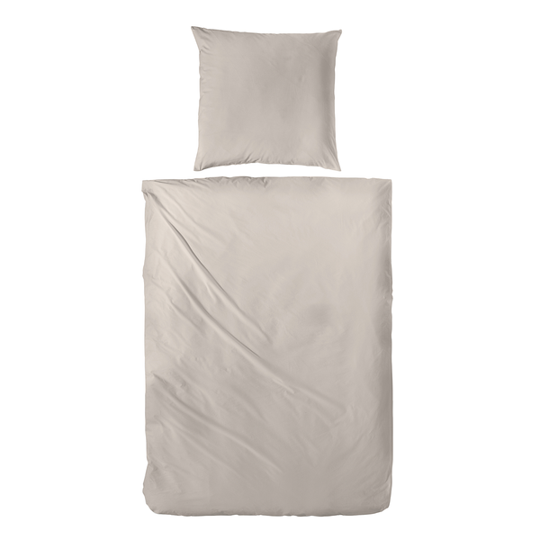 Perkal-Bettwäsche Smood Uni - Baumwollstoff - Kaschmir - 155 x 220 cm + Kissen 80 x 80 cm