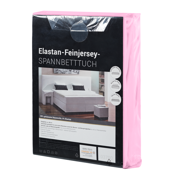 Elastan-Feinjersey-Spannbettttuch Smood - Webstoff - 100x200cm - Rosa