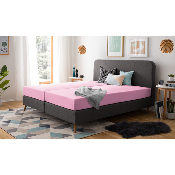 Elastan-Feinjersey-Spannbettttuch Smood - Webstoff - 100x200cm - Rosa